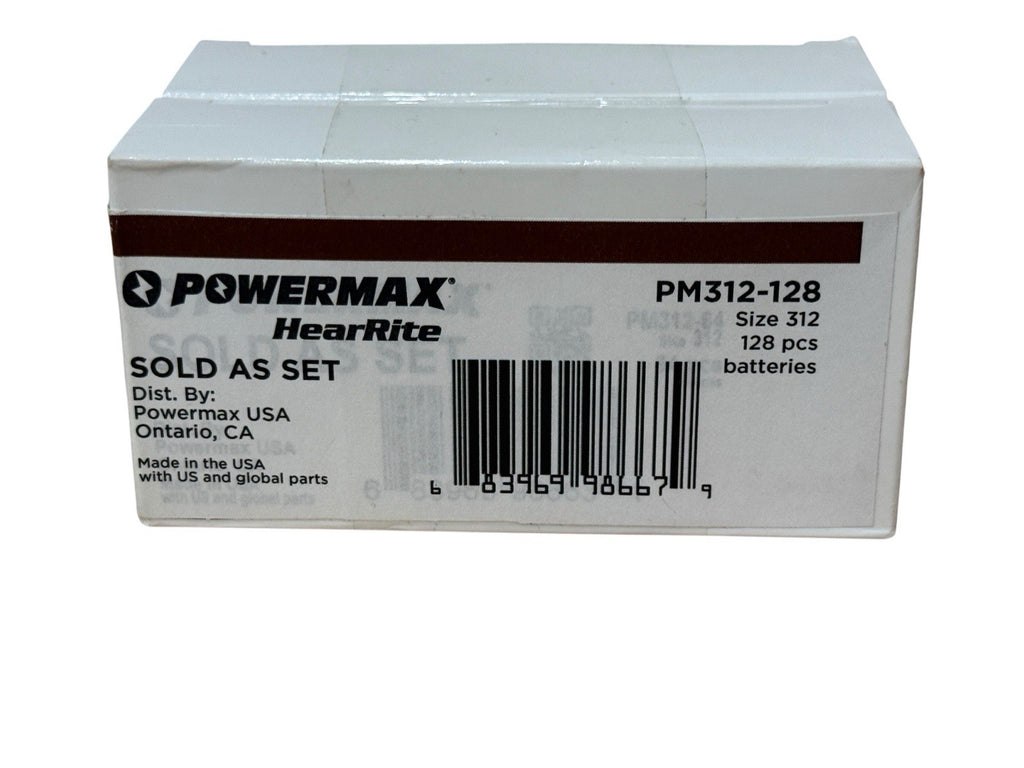 PowerMax HearRite Size 312 Hearing Aid Batteries PM312-128 (128 Count)
