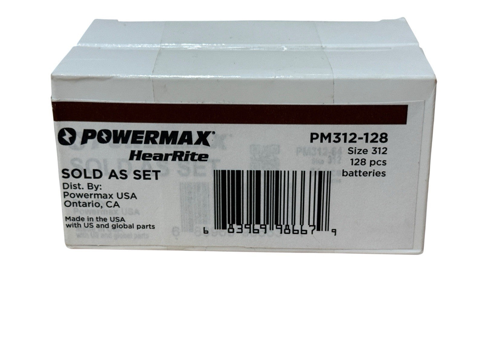 PowerMax HearRite Size 312 Hearing Aid Batteries PM312-128 (128 Count)
