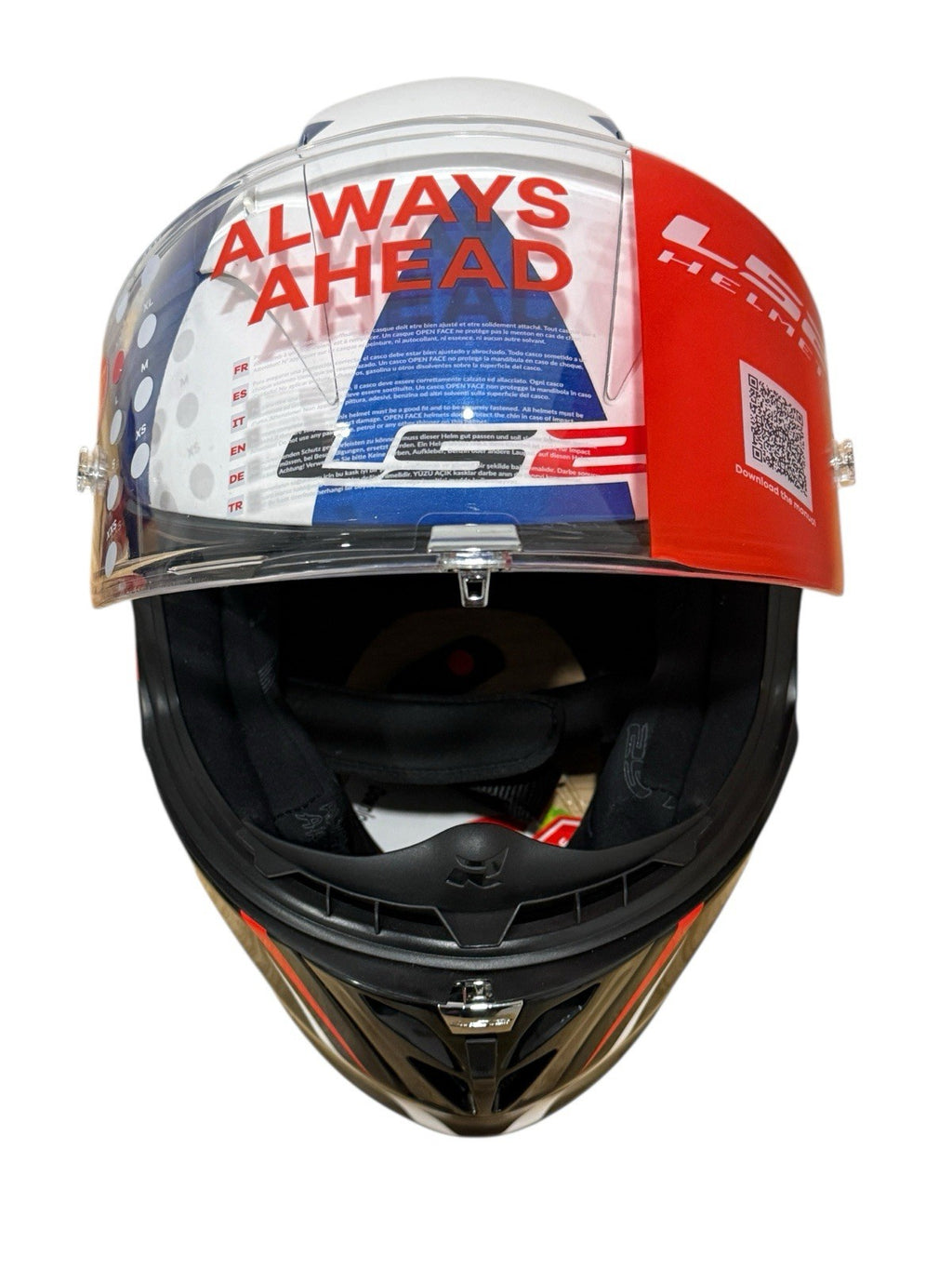 LS2 Arrow Evo McPhee Blue/White Full Face Street Helmet Adult Size 2XL