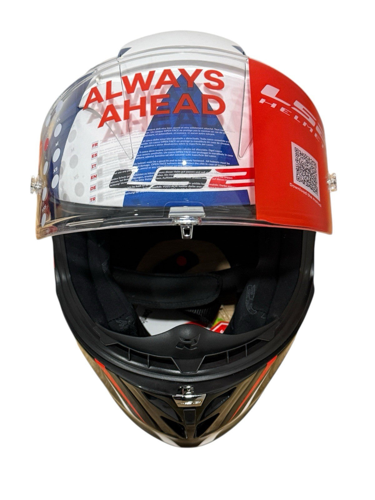 LS2 Arrow Evo McPhee Blue/White Full Face Street Helmet Adult Size 2XL