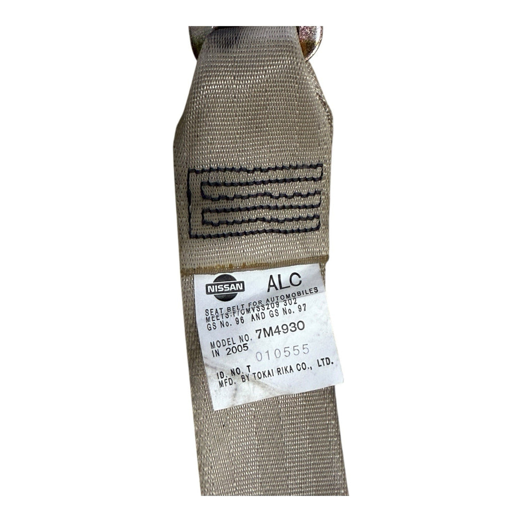 2005-2007 Infiniti G35 Coupe Rear Driver Side Seat Belt Retractor Beige OEM