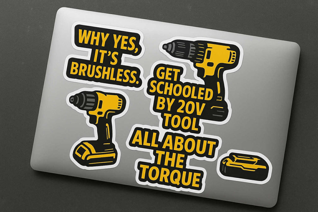 Funny Tradesman Vinyl Stickers – Hard Hat, Toolbox & Cooler Jobsite Decals