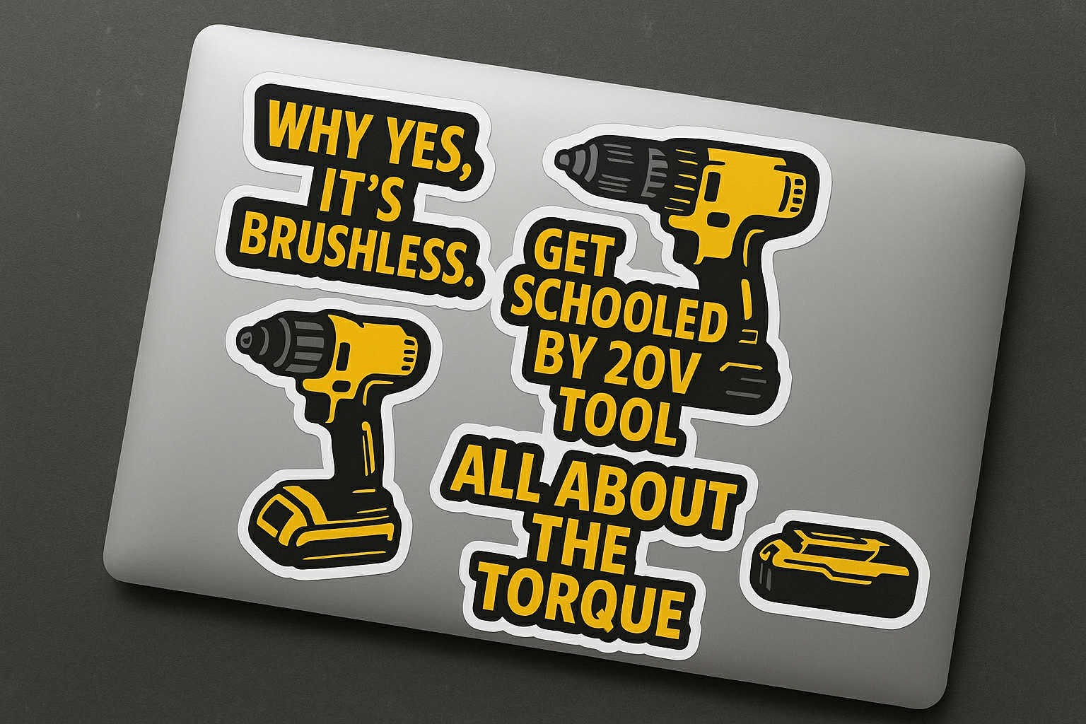 Funny Tradesman Vinyl Stickers – Hard Hat, Toolbox & Cooler Jobsite Decals
