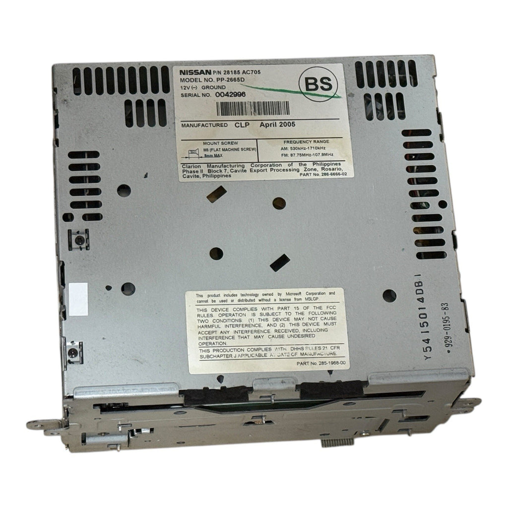 OEM Nissan/Infiniti Radio 28185-AC705 CD Deck g35 04-06 Bose PP-2665D