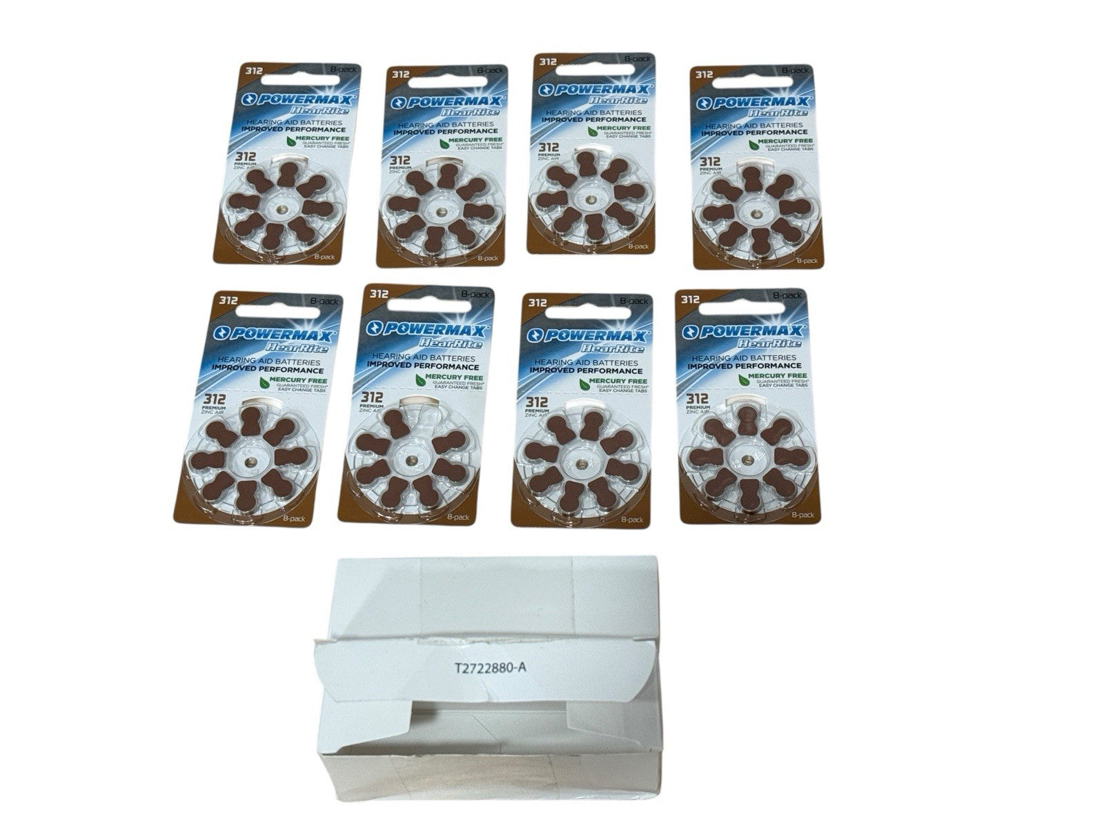 PowerMax HearRite Size 312 Hearing Aid Batteries PM312-128 (128 Count)