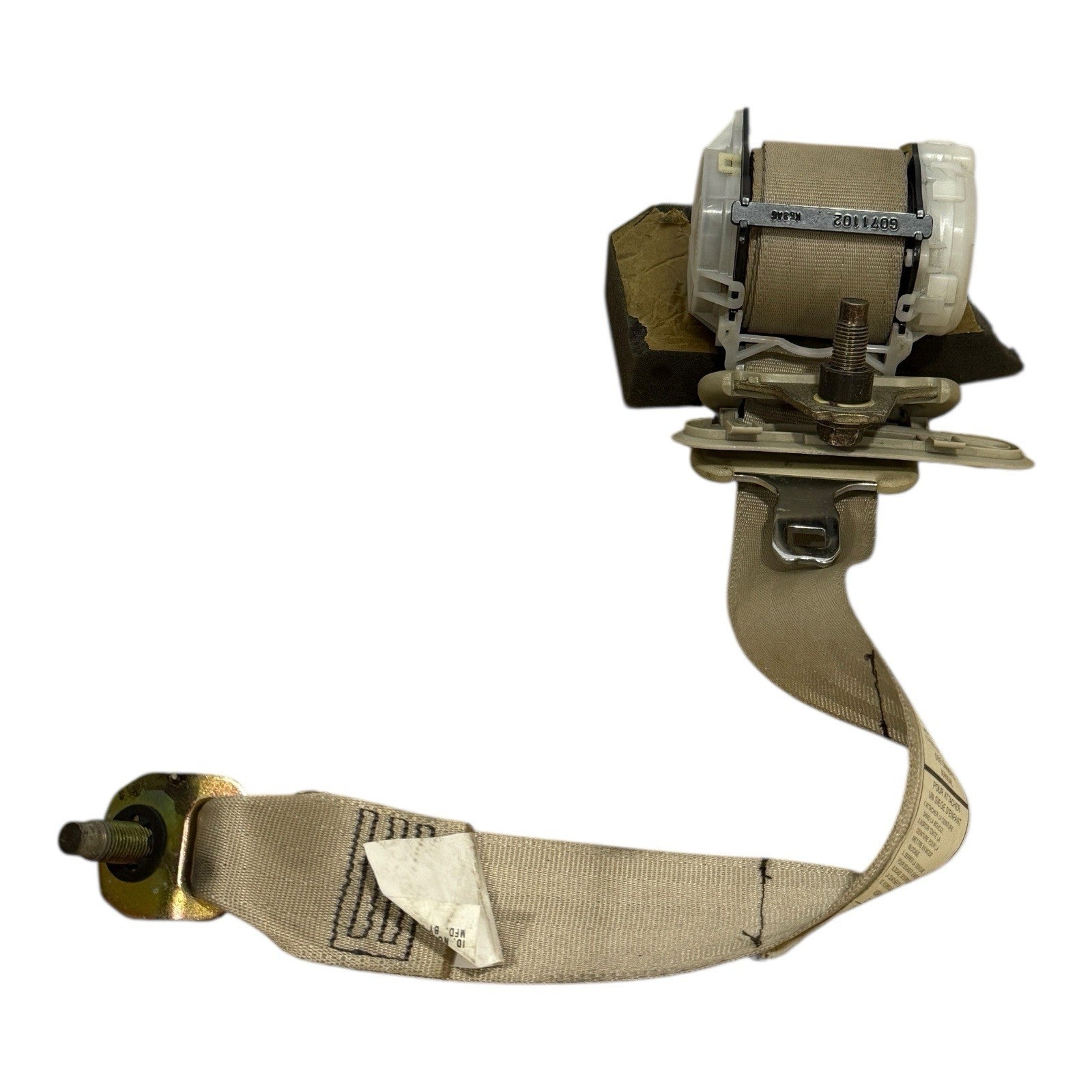 2005-2007 Infiniti G35 Coupe Rear Driver Side Seat Belt Retractor Beige OEM