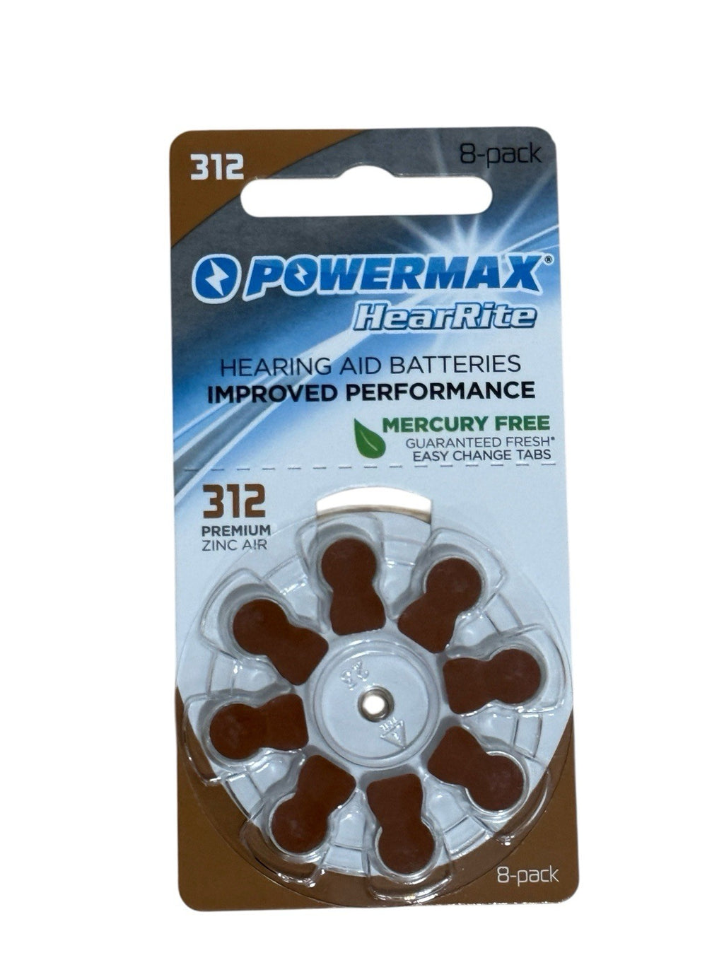 PowerMax HearRite Size 312 Hearing Aid Batteries PM312-128 (128 Count)