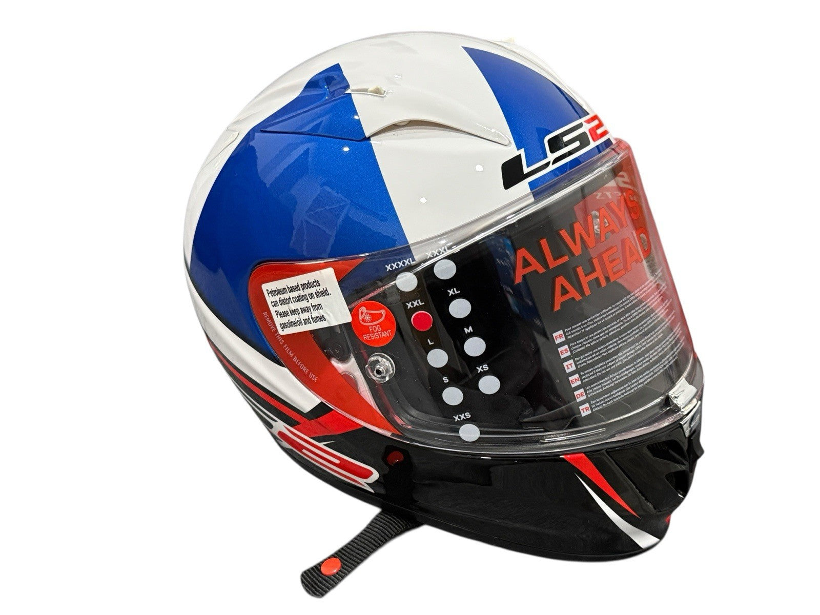 LS2 Arrow Evo McPhee Blue/White Full Face Street Helmet Adult Size 2XL