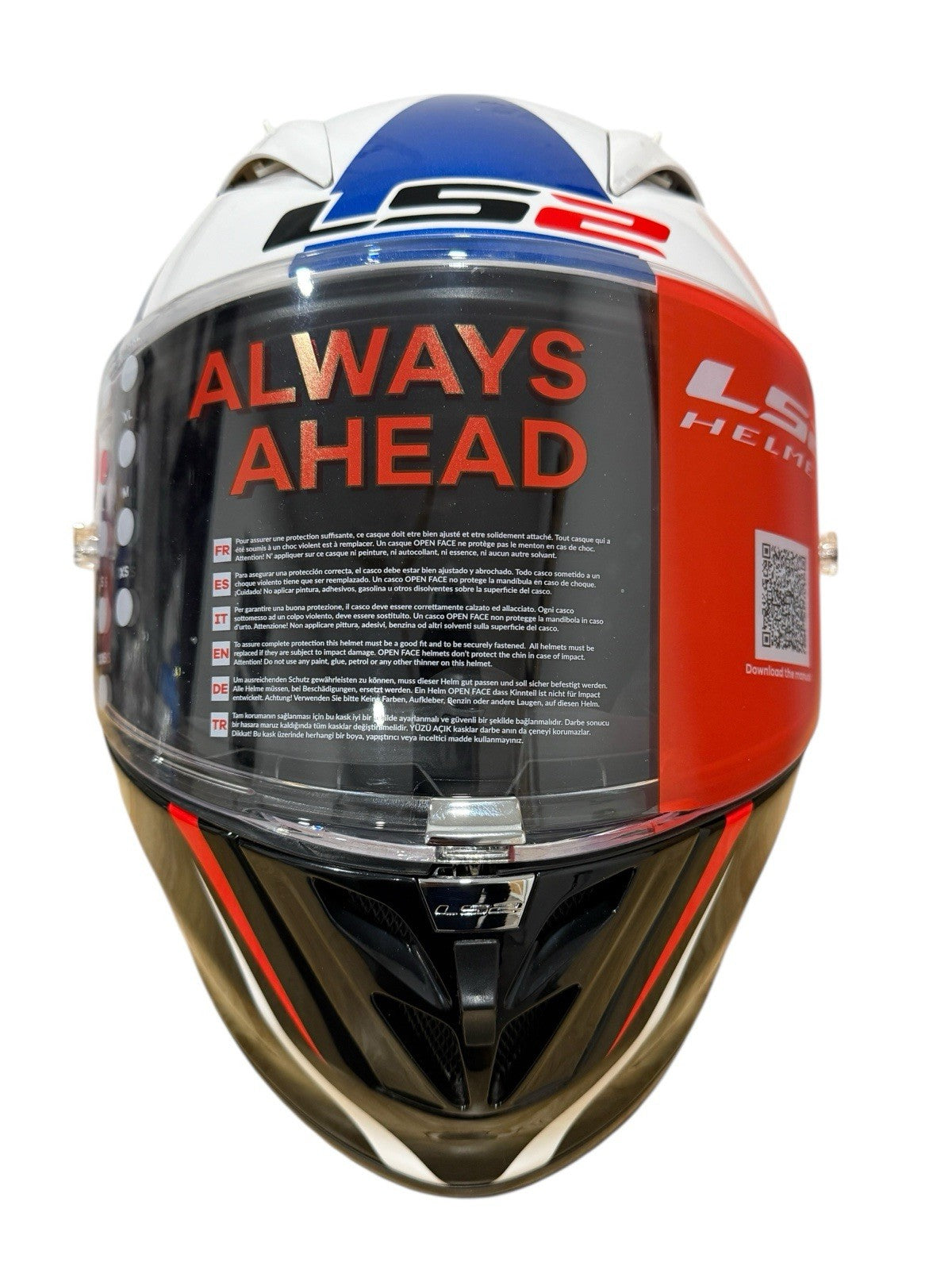 LS2 Arrow Evo McPhee Blue/White Full Face Street Helmet Adult Size 2XL